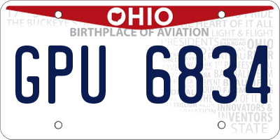 OH license plate GPU6834