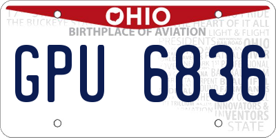 OH license plate GPU6836