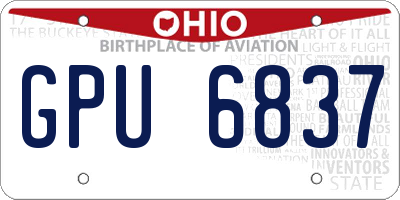 OH license plate GPU6837