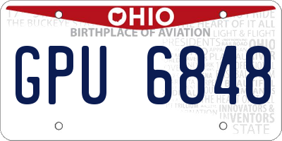 OH license plate GPU6848