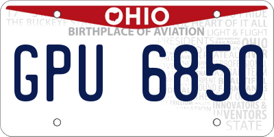 OH license plate GPU6850