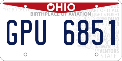 OH license plate GPU6851