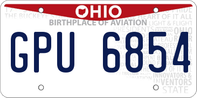 OH license plate GPU6854