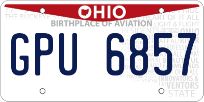 OH license plate GPU6857