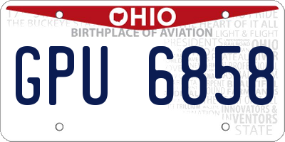 OH license plate GPU6858