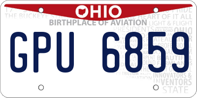 OH license plate GPU6859