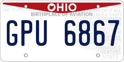 OH license plate GPU6867