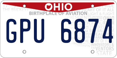 OH license plate GPU6874