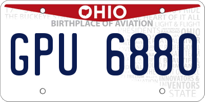 OH license plate GPU6880