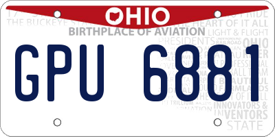 OH license plate GPU6881