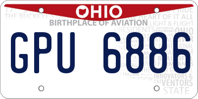 OH license plate GPU6886