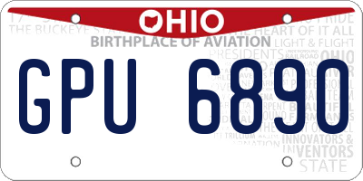 OH license plate GPU6890