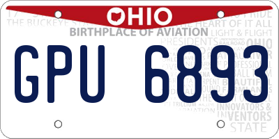 OH license plate GPU6893