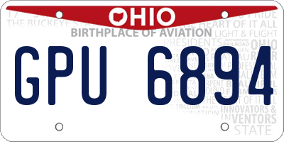 OH license plate GPU6894