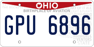 OH license plate GPU6896