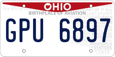 OH license plate GPU6897
