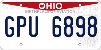 OH license plate GPU6898