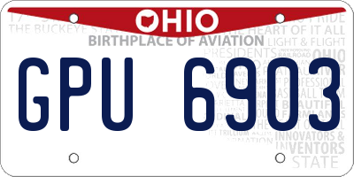 OH license plate GPU6903