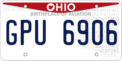 OH license plate GPU6906
