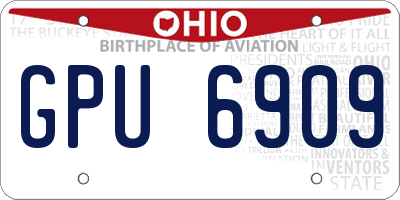 OH license plate GPU6909