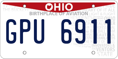 OH license plate GPU6911