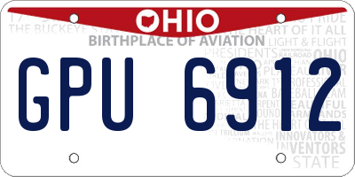 OH license plate GPU6912