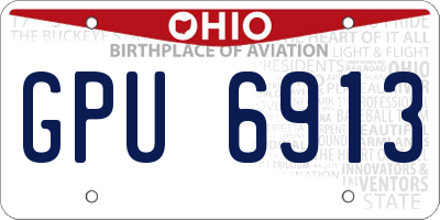 OH license plate GPU6913