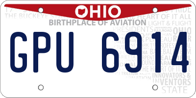 OH license plate GPU6914