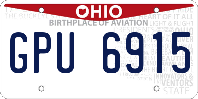 OH license plate GPU6915