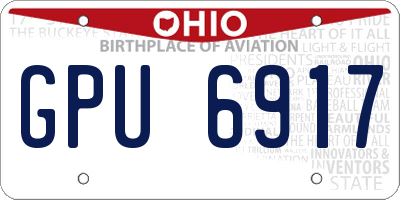 OH license plate GPU6917