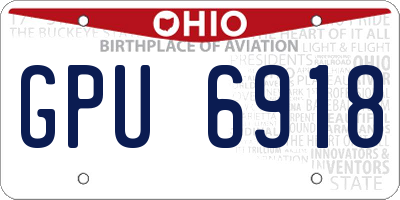 OH license plate GPU6918