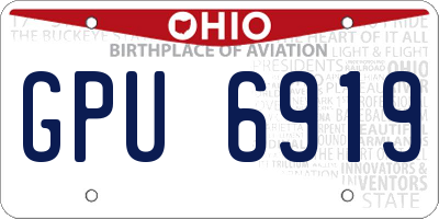 OH license plate GPU6919