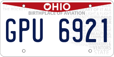 OH license plate GPU6921