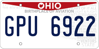 OH license plate GPU6922