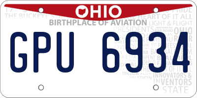 OH license plate GPU6934