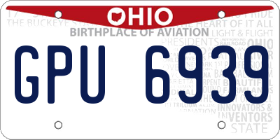 OH license plate GPU6939