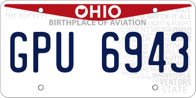 OH license plate GPU6943