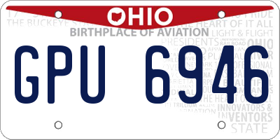 OH license plate GPU6946