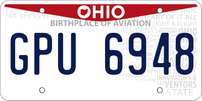 OH license plate GPU6948