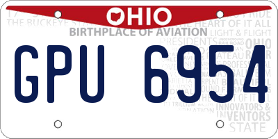 OH license plate GPU6954