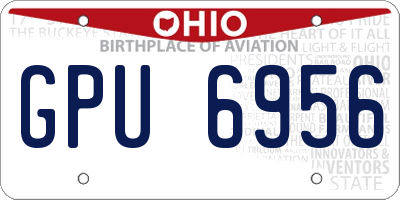 OH license plate GPU6956