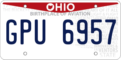 OH license plate GPU6957