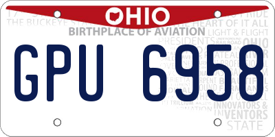 OH license plate GPU6958
