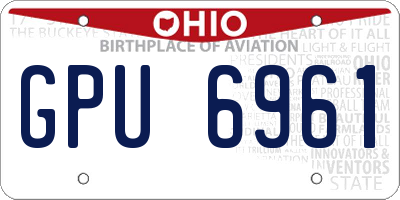 OH license plate GPU6961