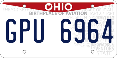 OH license plate GPU6964