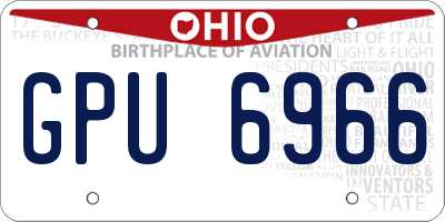 OH license plate GPU6966