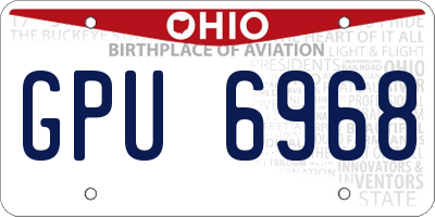 OH license plate GPU6968
