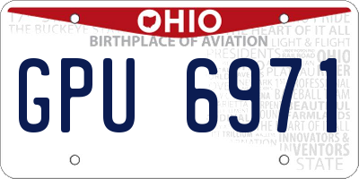 OH license plate GPU6971