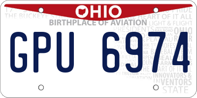 OH license plate GPU6974