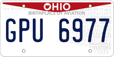 OH license plate GPU6977